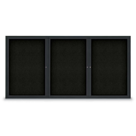 United Visual Products Sliding Door Indoor Enclosed Corkboard, 9 UV9029ACS-BRONZE-CORK